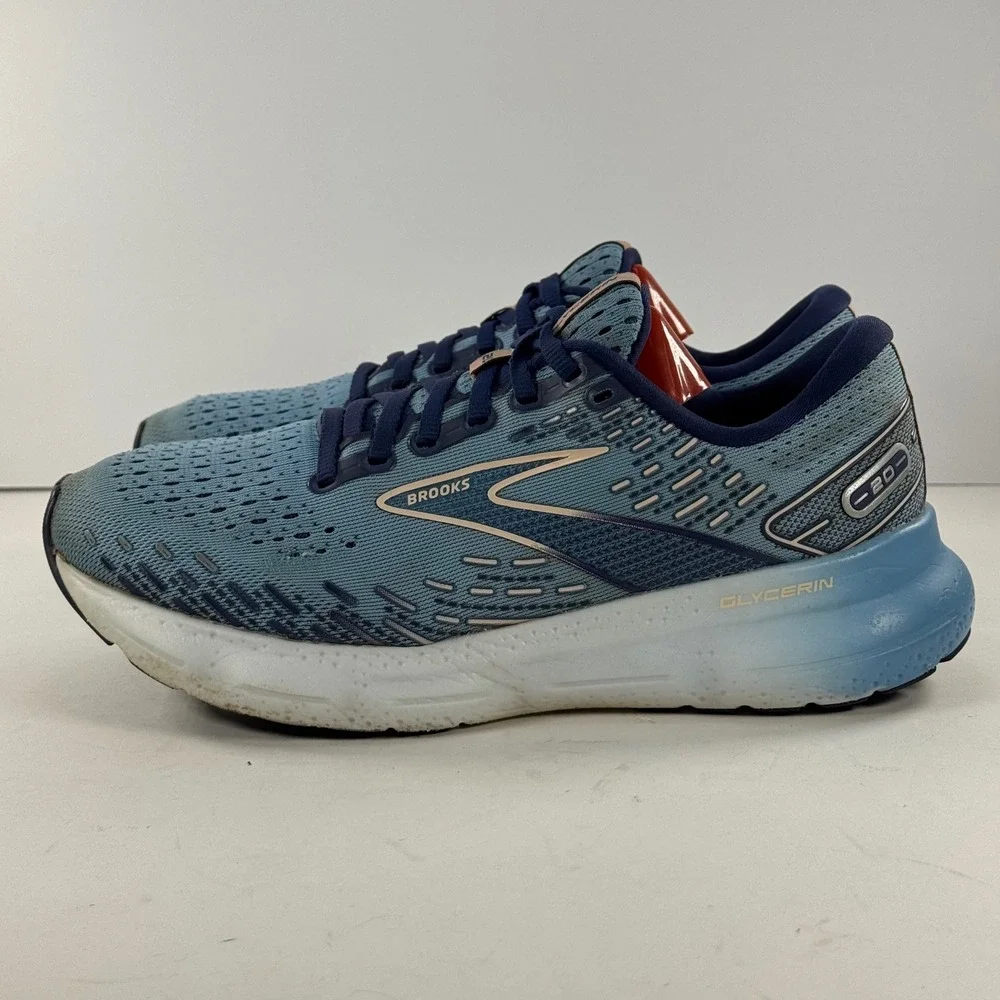 Brooks Glycerin 20 Women's Athletic Running Shoes Blue Pink Size 8.5‎
